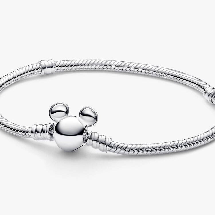Disney Mickey Mouse Clasp Moments Snake Chain Pandora Bracelet