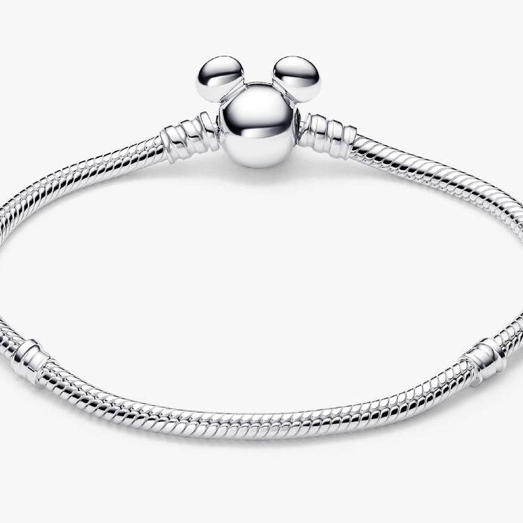 Disney Mickey Mouse Clasp Moments Snake Chain Pandora Bracelet