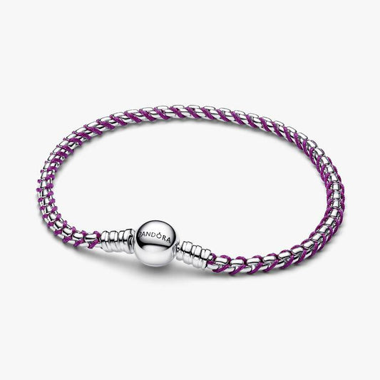 Purple Cord Box Chain Pandora Bracelet