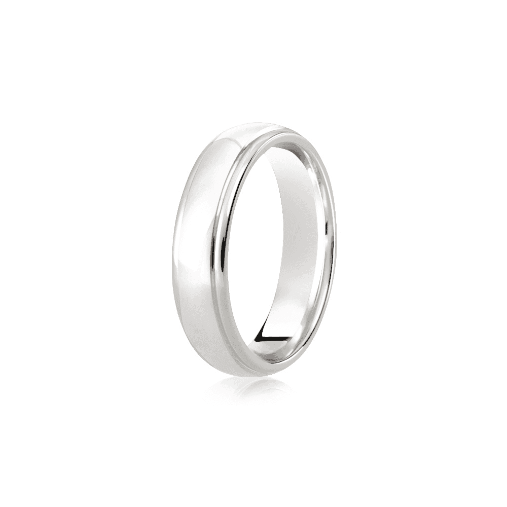 5MM GENTS PALLADIUM 500 WEDDING BAND WITH SIDE DETAIL