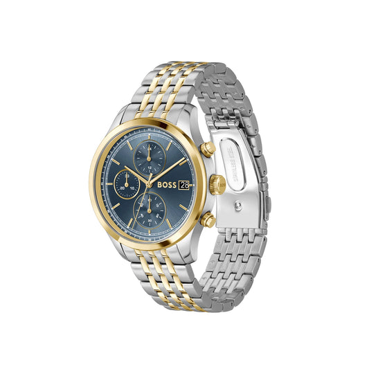 BOSS STRATUS BLUE CHRONO GENTS TWO-TONED WATCH