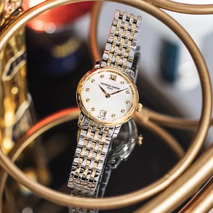 Frederique Constant Classics Slimline Diamond Ladies Two-Toned Watch