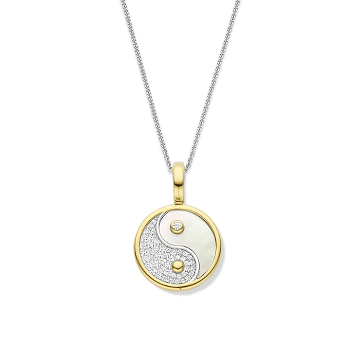 TISENTO TWO-TONED YIN YANG CZ PENDANT
