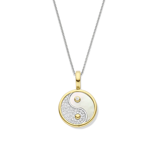 TISENTO TWO-TONED YIN YANG CZ PENDANT