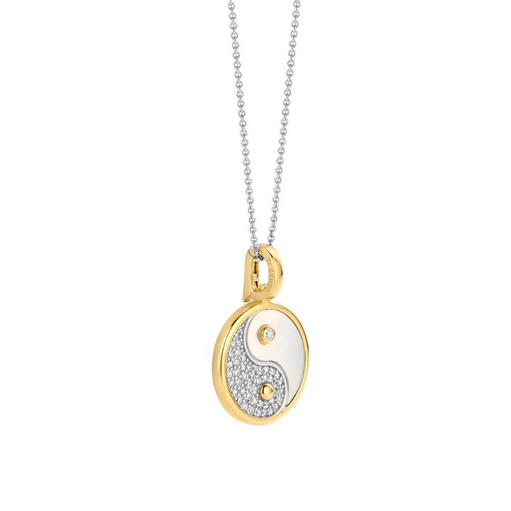 TISENTO TWO-TONED YIN YANG CZ PENDANT