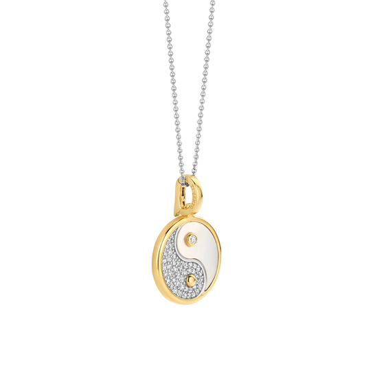 TISENTO TWO-TONED YIN YANG CZ PENDANT