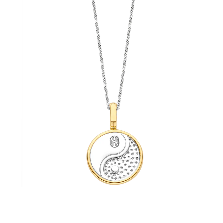 TISENTO TWO-TONED YIN YANG CZ PENDANT