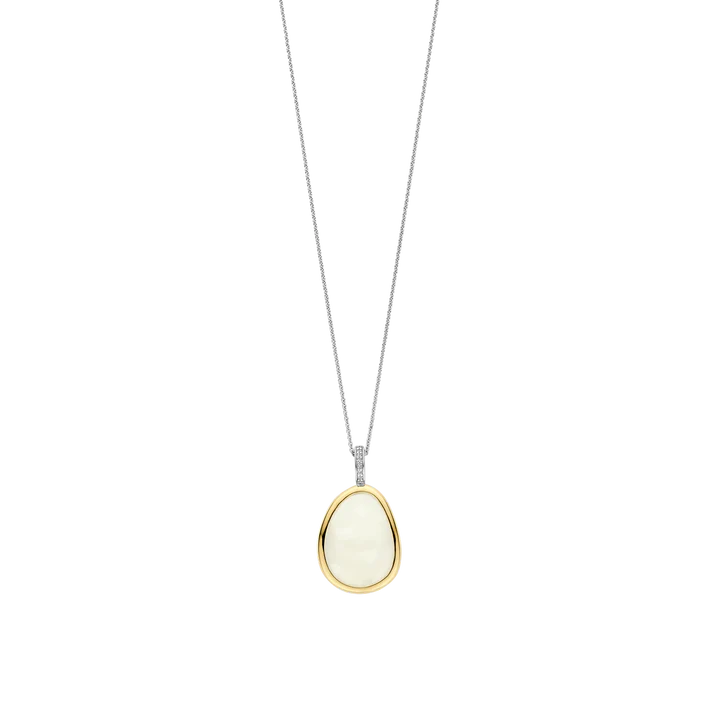 TISENTO MILKY WHITE PEBBLE PENDANT