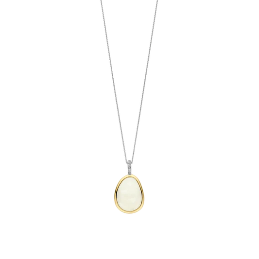 TISENTO MILKY WHITE PEBBLE PENDANT