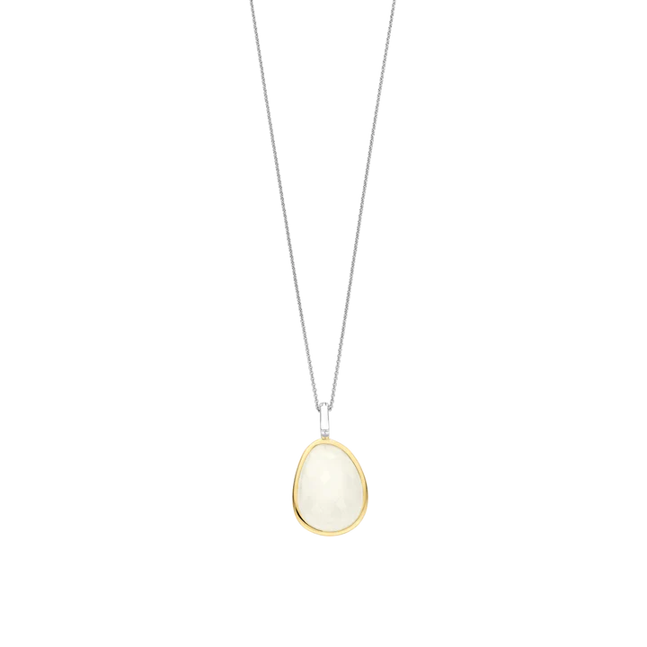 TISENTO MILKY WHITE PEBBLE PENDANT