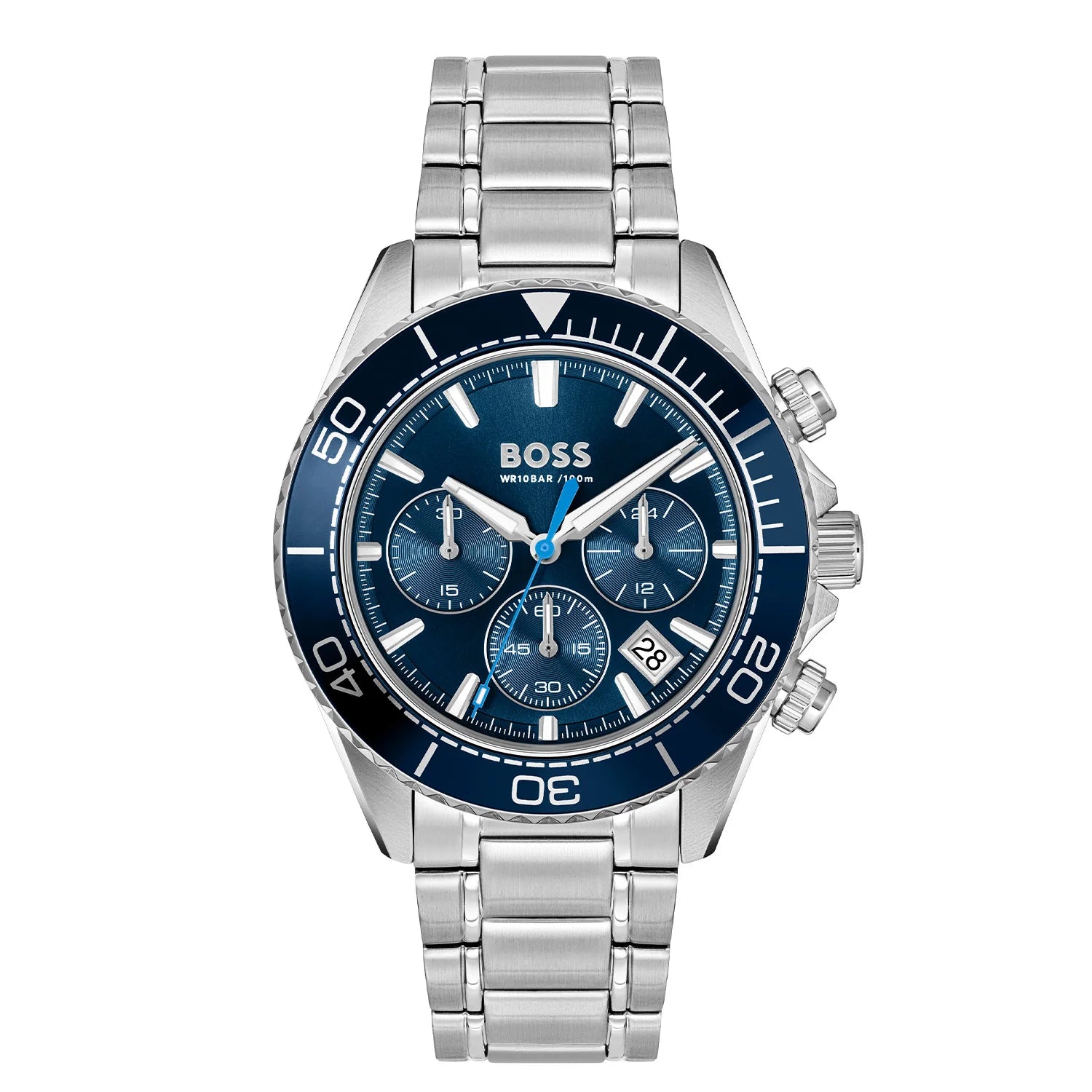 BOSS SEALINER BLUE CHRONO GENTS STAINLESS STEEL WATCH