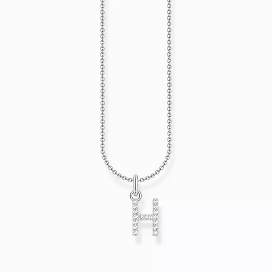 THOMAS SABO LETTER 'H' NECKLACE WITH WHITE ZIRCONIA