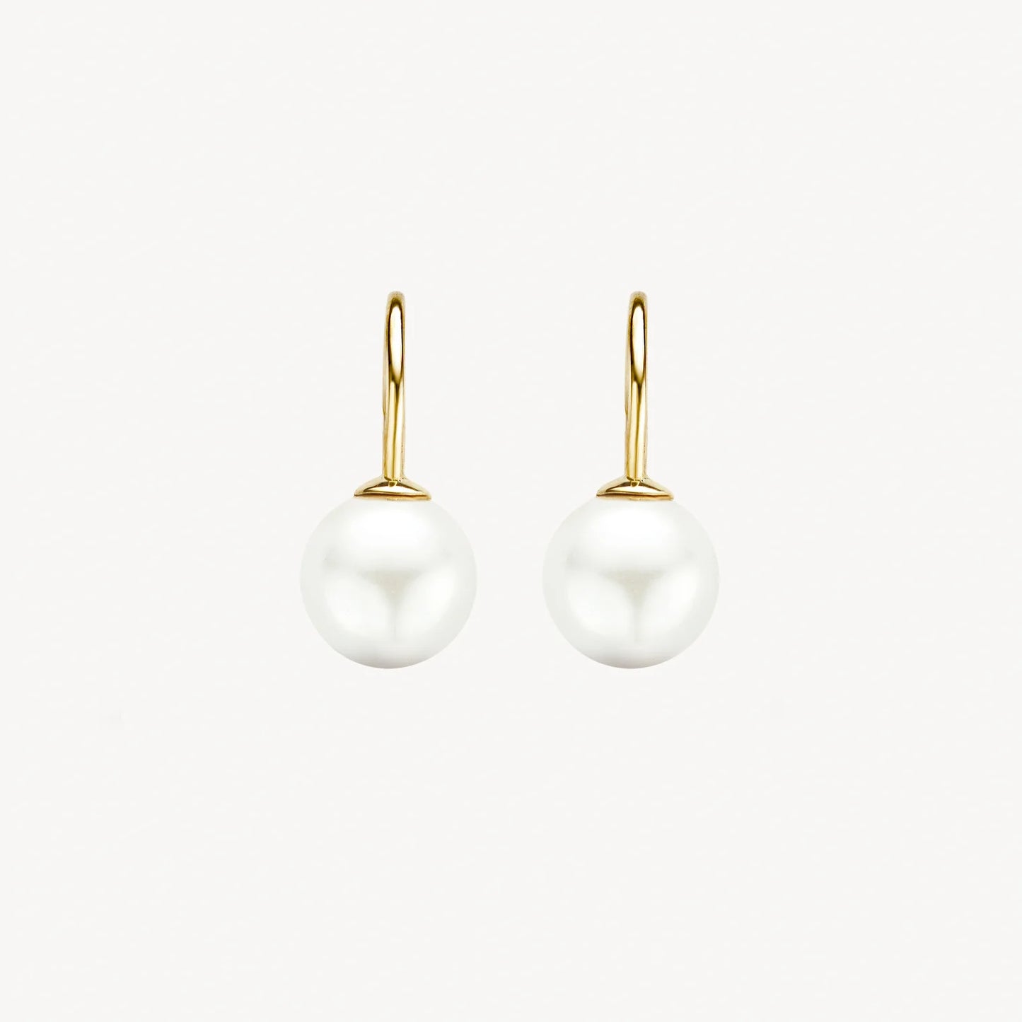 14CT YG SWAROVSKI PEARL DROP EARRINGS