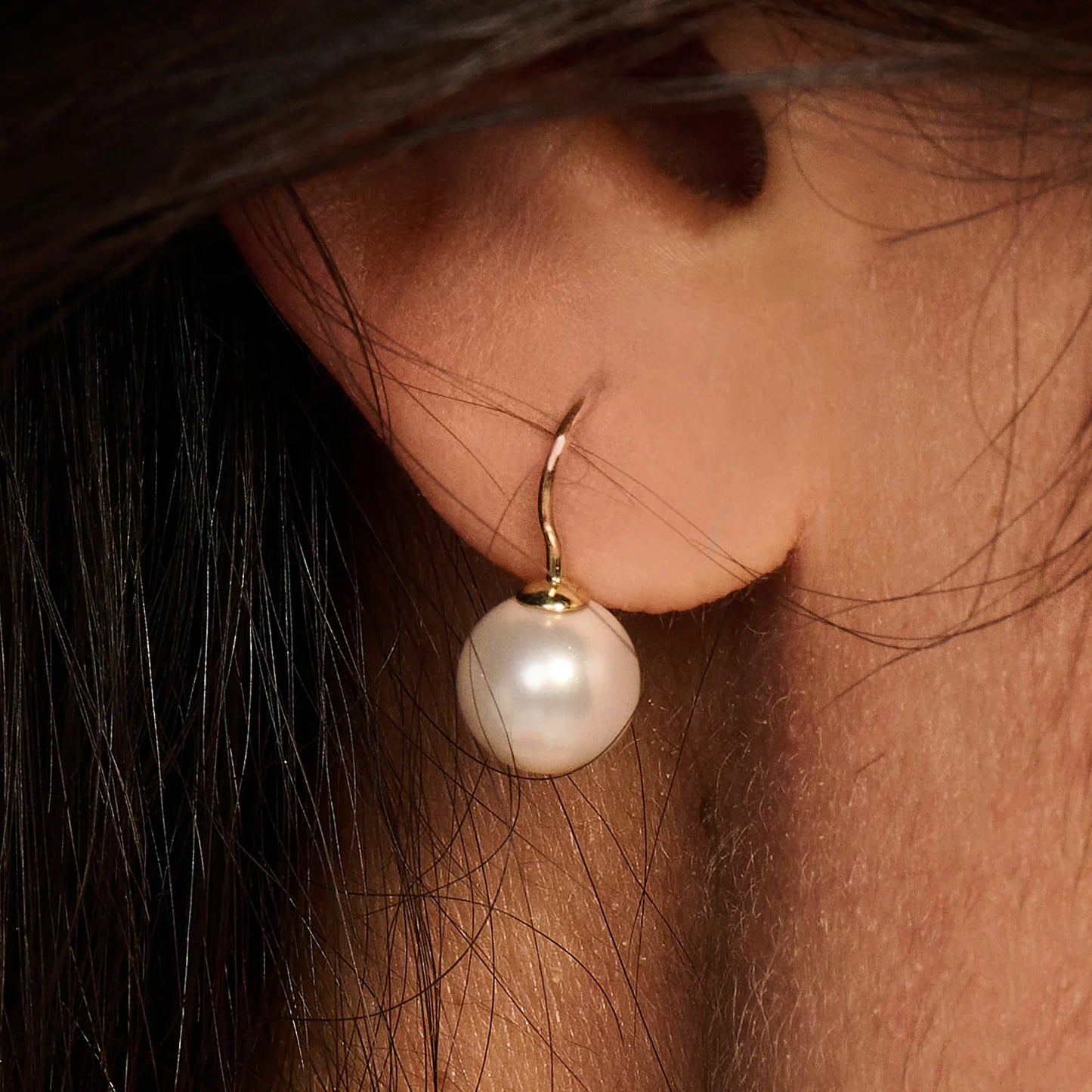 14CT YG SWAROVSKI PEARL DROP EARRINGS