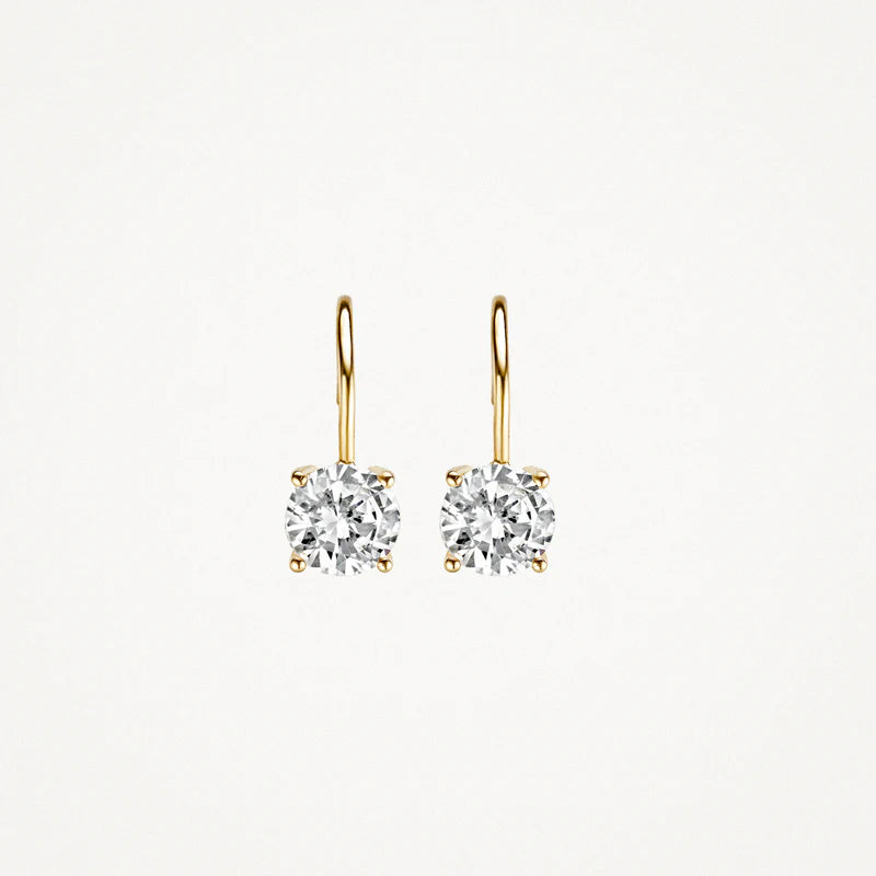 BLUSH 14CT YG CZ DROP EARRINGS