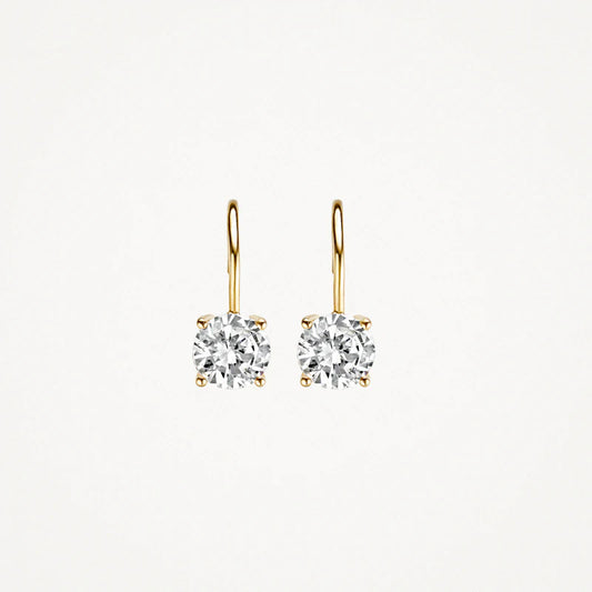 BLUSH 14CT YG CZ DROP EARRINGS