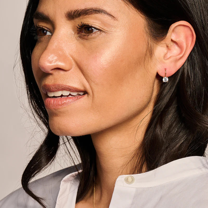 BLUSH 14CT YG CZ DROP EARRINGS