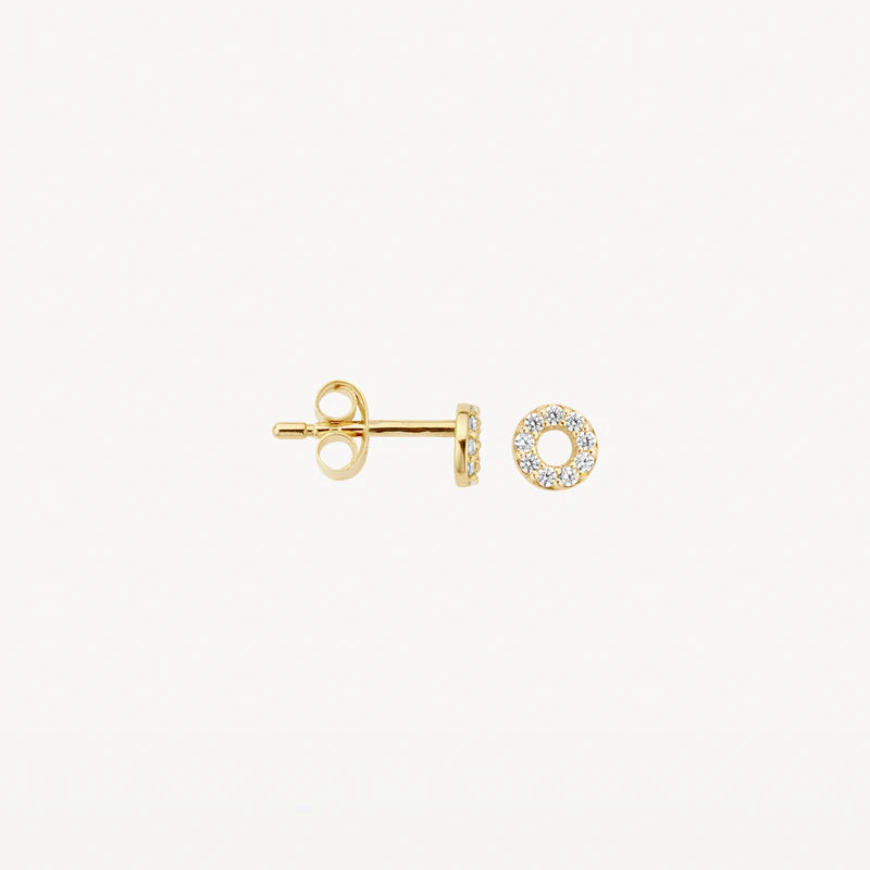 BLUSH 14CT YG CZ OPEN CIRCLE STUD EARRINGS