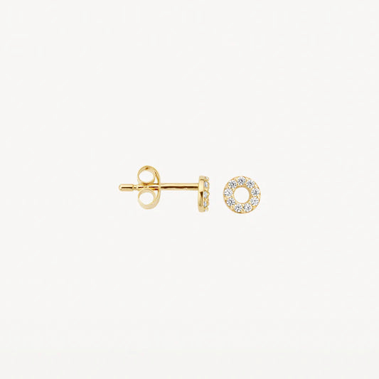 BLUSH 14CT YG CZ OPEN CIRCLE STUD EARRINGS