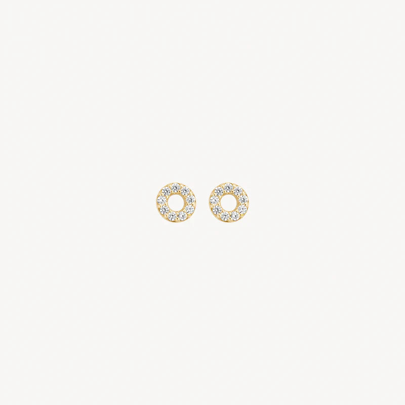 BLUSH 14CT YG CZ OPEN CIRCLE STUD EARRINGS