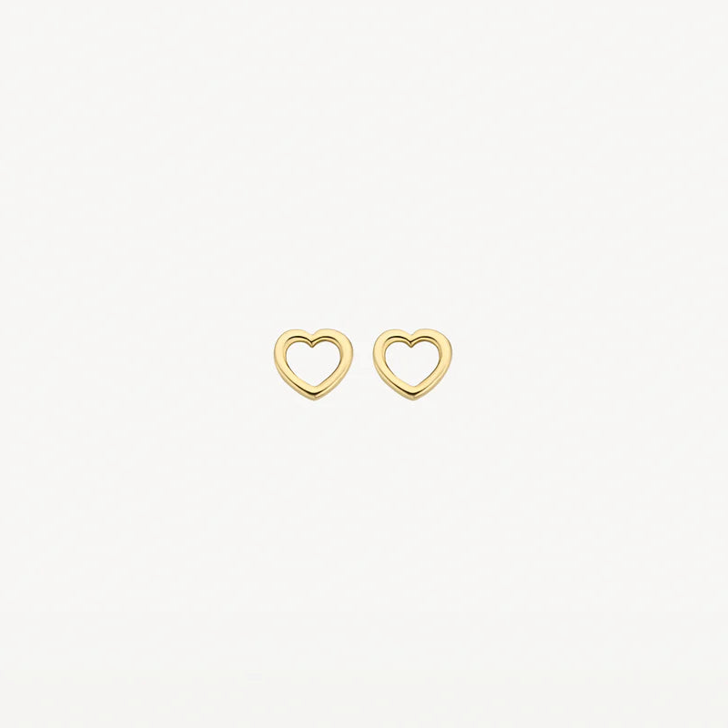 BLUSH 14CT YG OPEN HEART EARRINGS