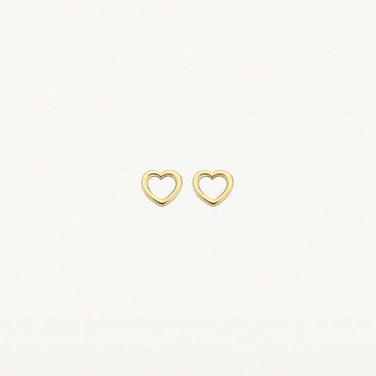 BLUSH 14CT YG OPEN HEART EARRINGS