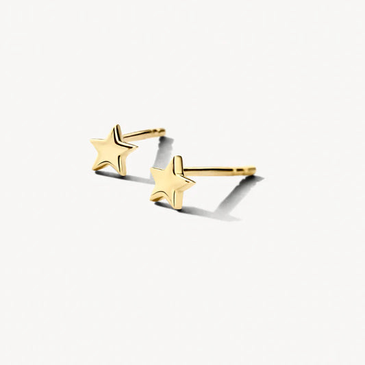 BLUSH 14CT YG STAR EARRINGS