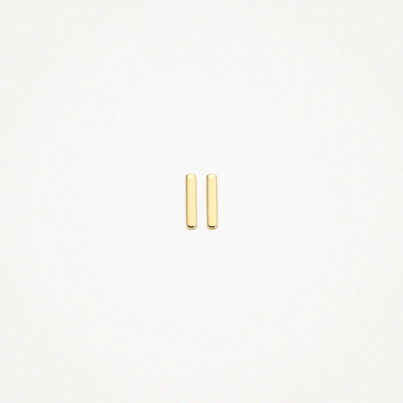 BLUSH 14CT YG BAR STUD EARRINGS