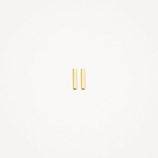 BLUSH 14CT YG BAR STUD EARRINGS