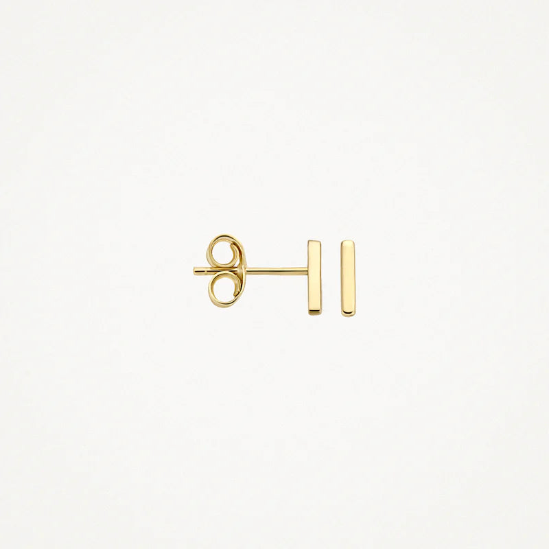 BLUSH 14CT YG BAR STUD EARRINGS