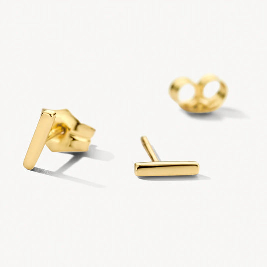 BLUSH 14CT YG BAR STUD EARRINGS