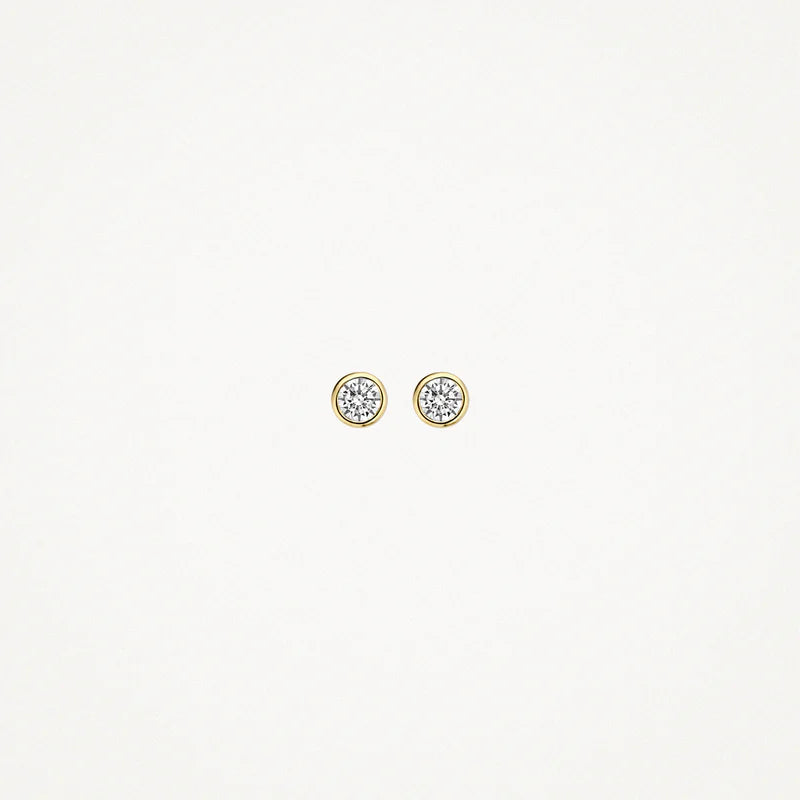BLUSH 14CT YG 3MM CZ EARRINGS