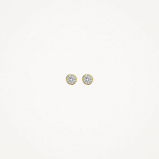 BLUSH 14CT YG 3MM CZ EARRINGS