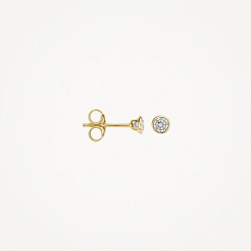 BLUSH 14CT YG 3MM CZ EARRINGS