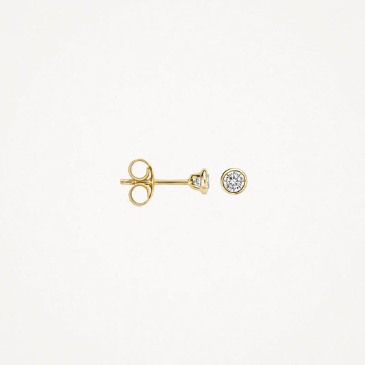 BLUSH 14CT YG 3MM CZ EARRINGS