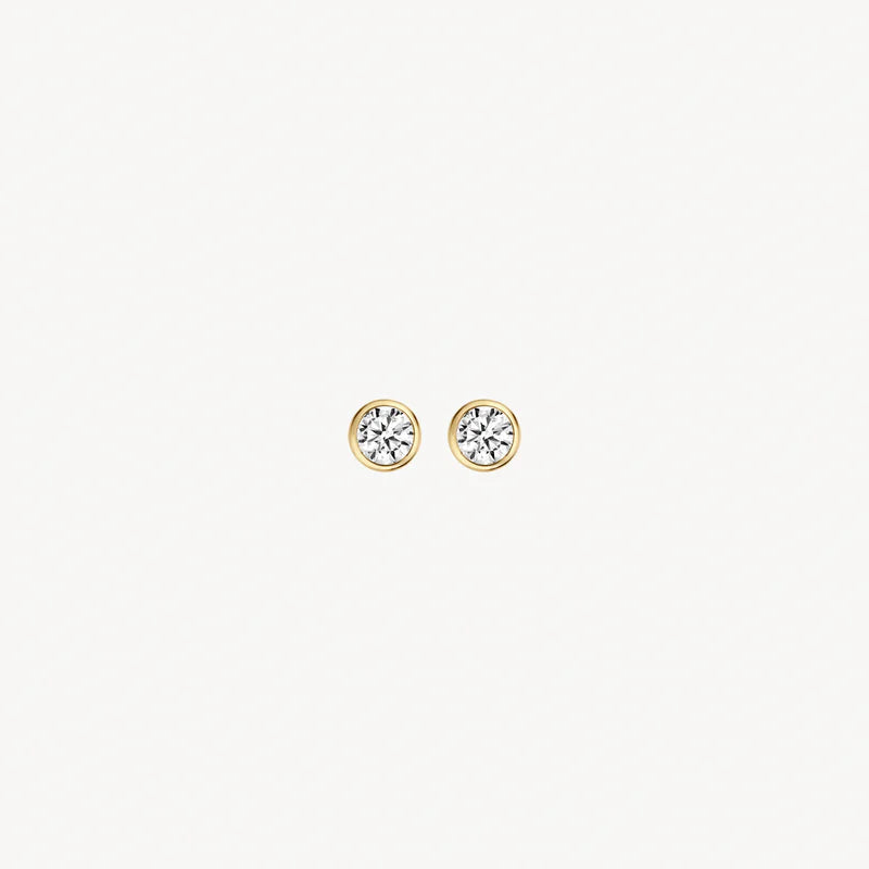BLUSH 14CT YG CZ STUD EARRINGS