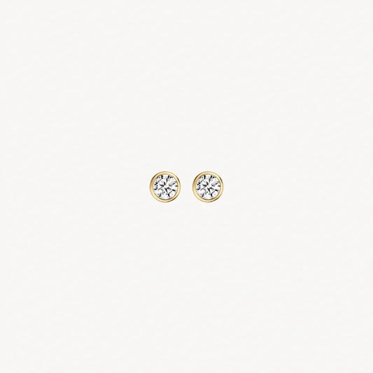 BLUSH 14CT YG CZ STUD EARRINGS