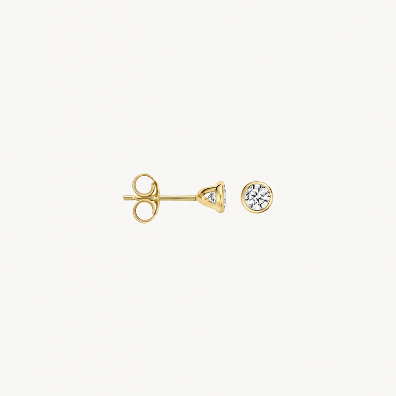 BLUSH 14CT YG CZ STUD EARRINGS