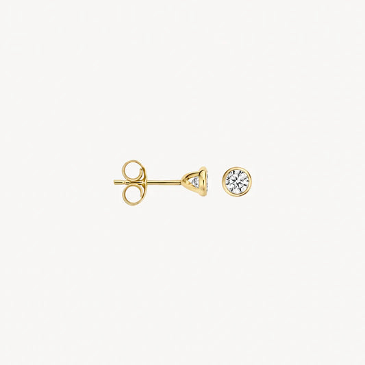 BLUSH 14CT YG CZ STUD EARRINGS