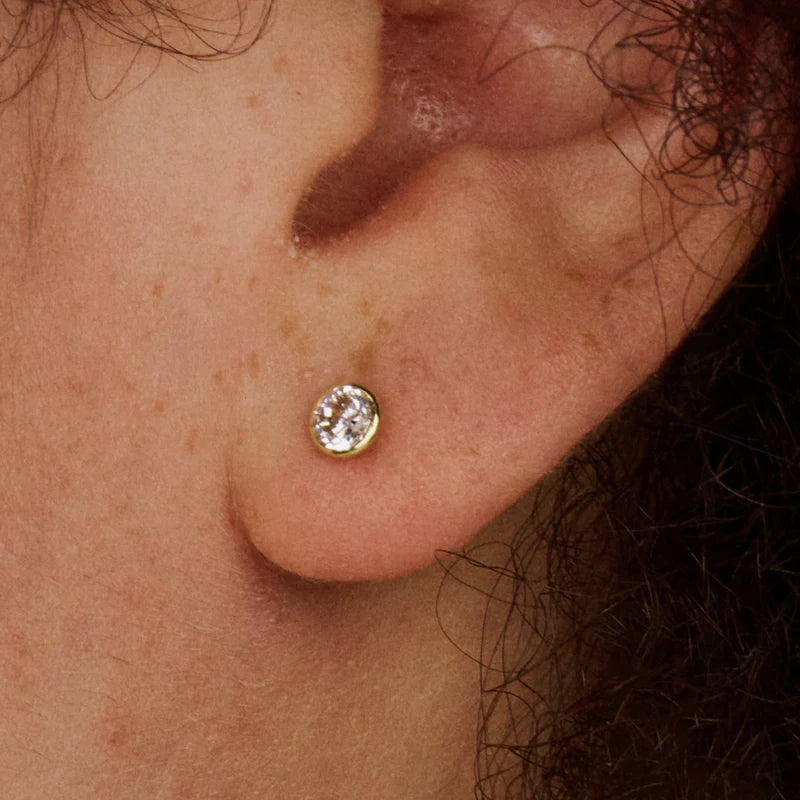 BLUSH 14CT YG CZ EARRINGS