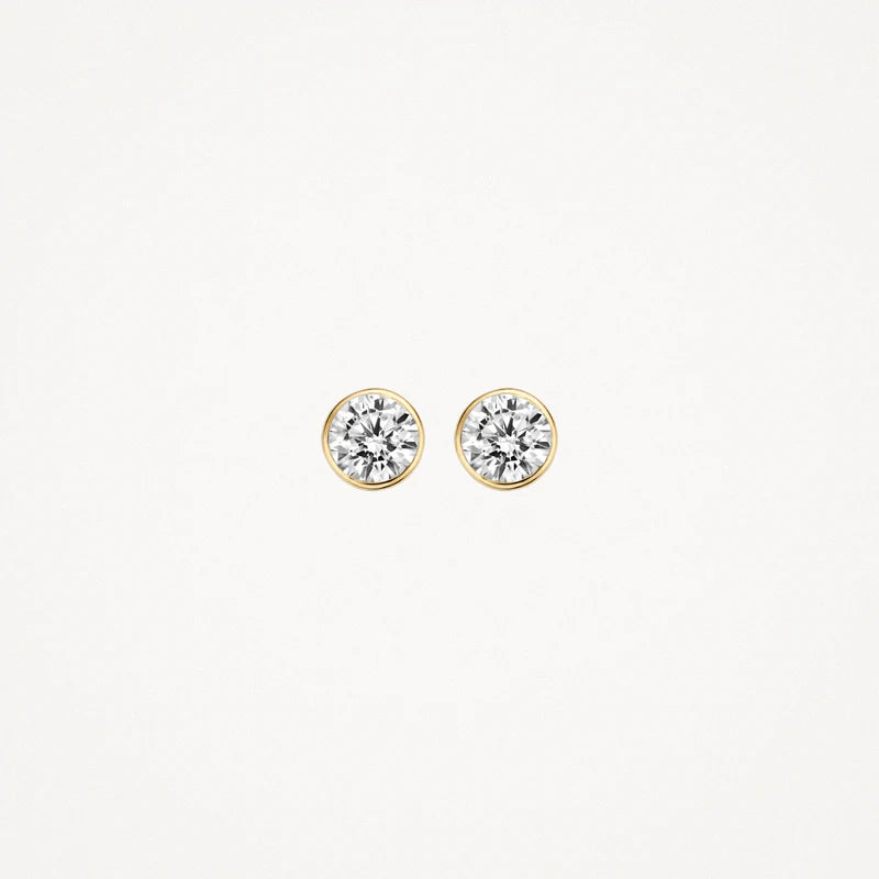 BLUSH 14CT YG CZ STUD EARRINGS