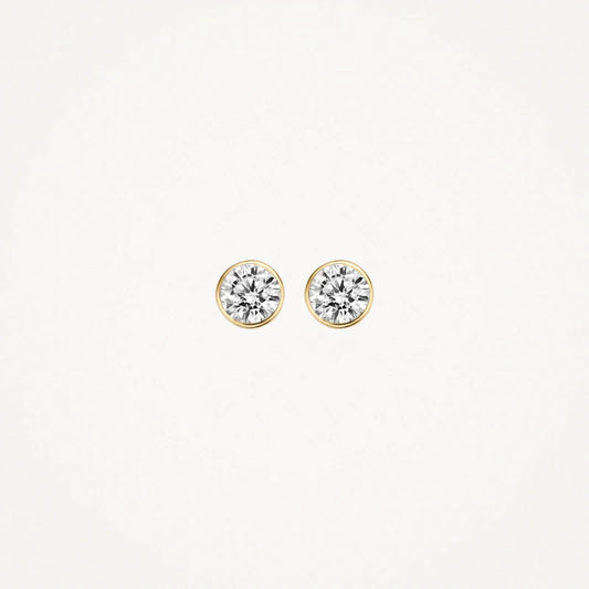 BLUSH 14CT YG CZ STUD EARRINGS