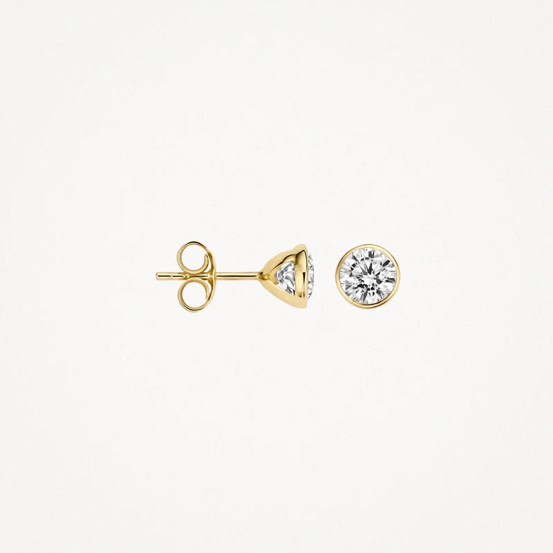 BLUSH 14CT YG CZ STUD EARRINGS