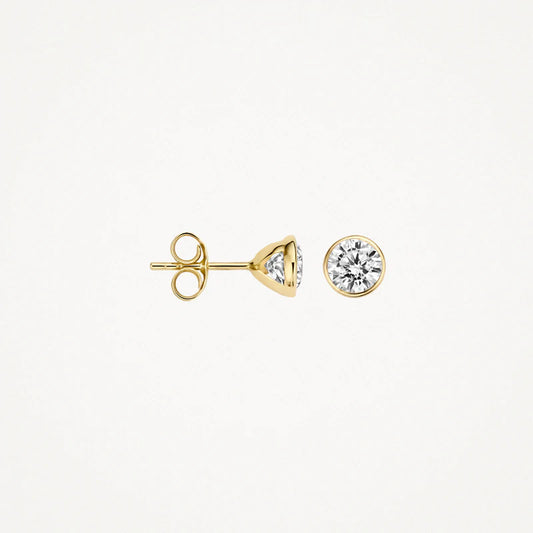 BLUSH 14CT YG CZ STUD EARRINGS