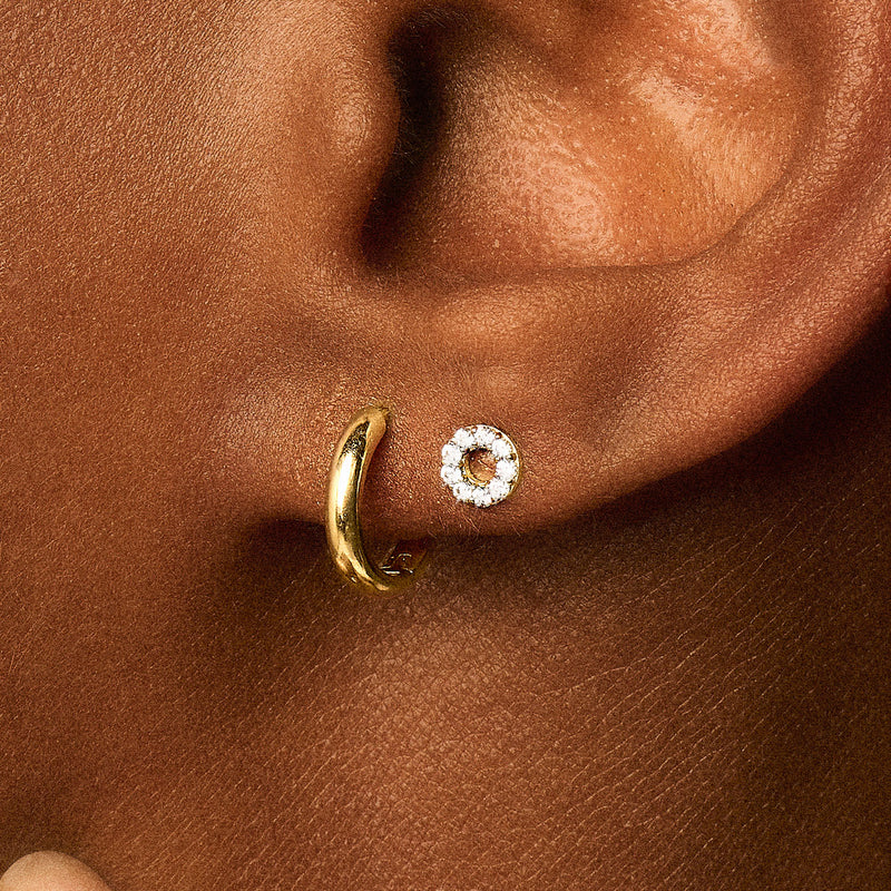 BLUSH 14CT YG CZ OPEN CIRCLE STUD EARRINGS