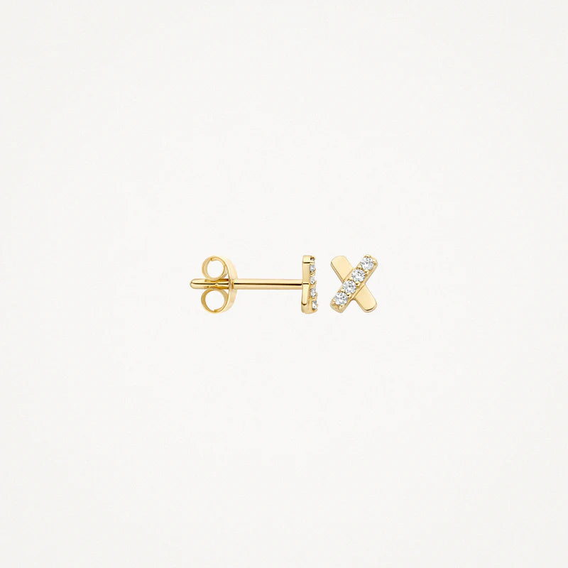 BLUSH 14CT YG CZ STUD EARRINGS