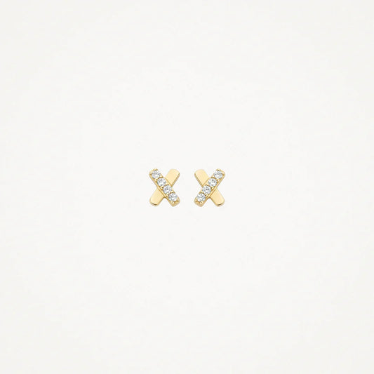BLUSH 14CT YG CZ STUD EARRINGS