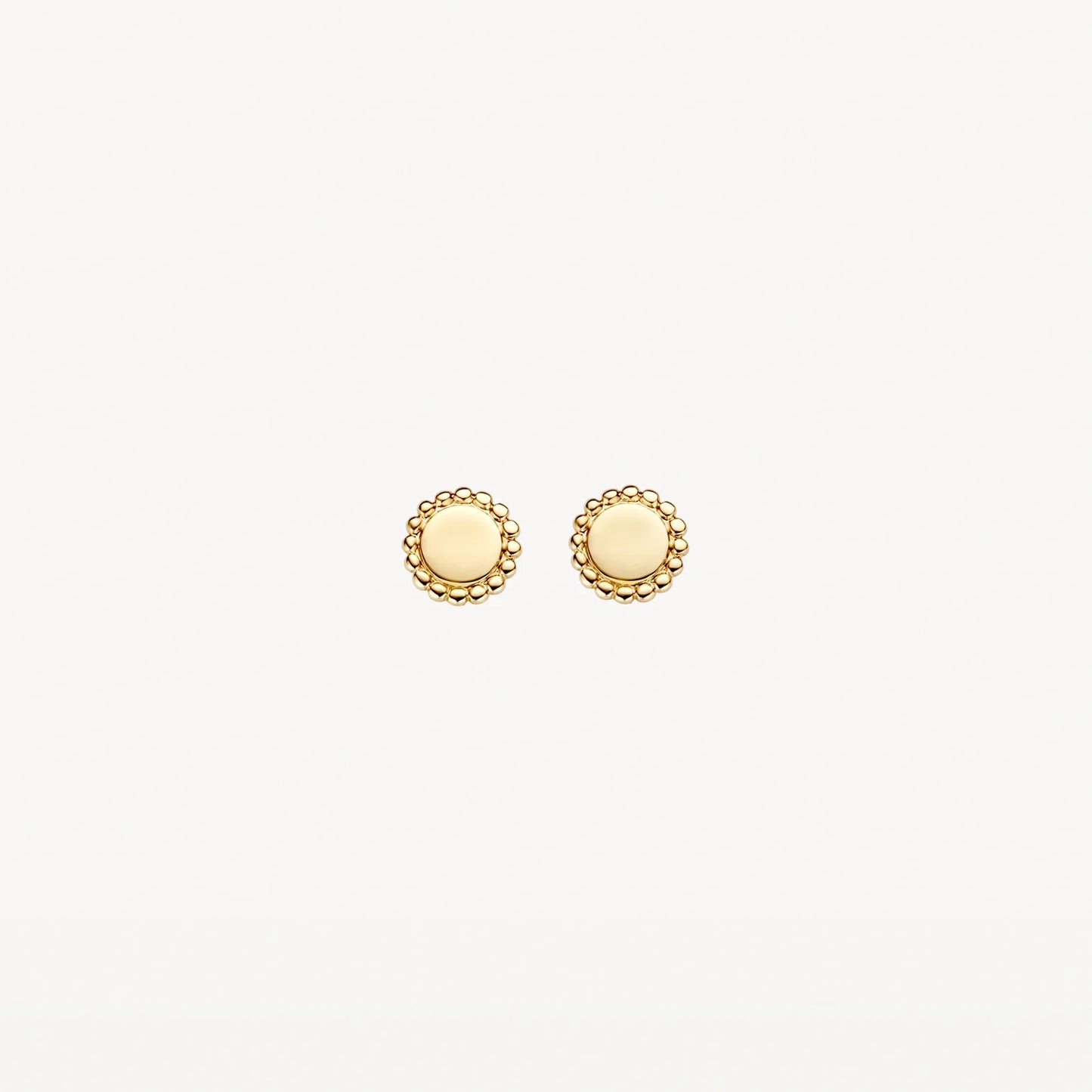 14CT YG DISC BLUSH STUD EARRINGS