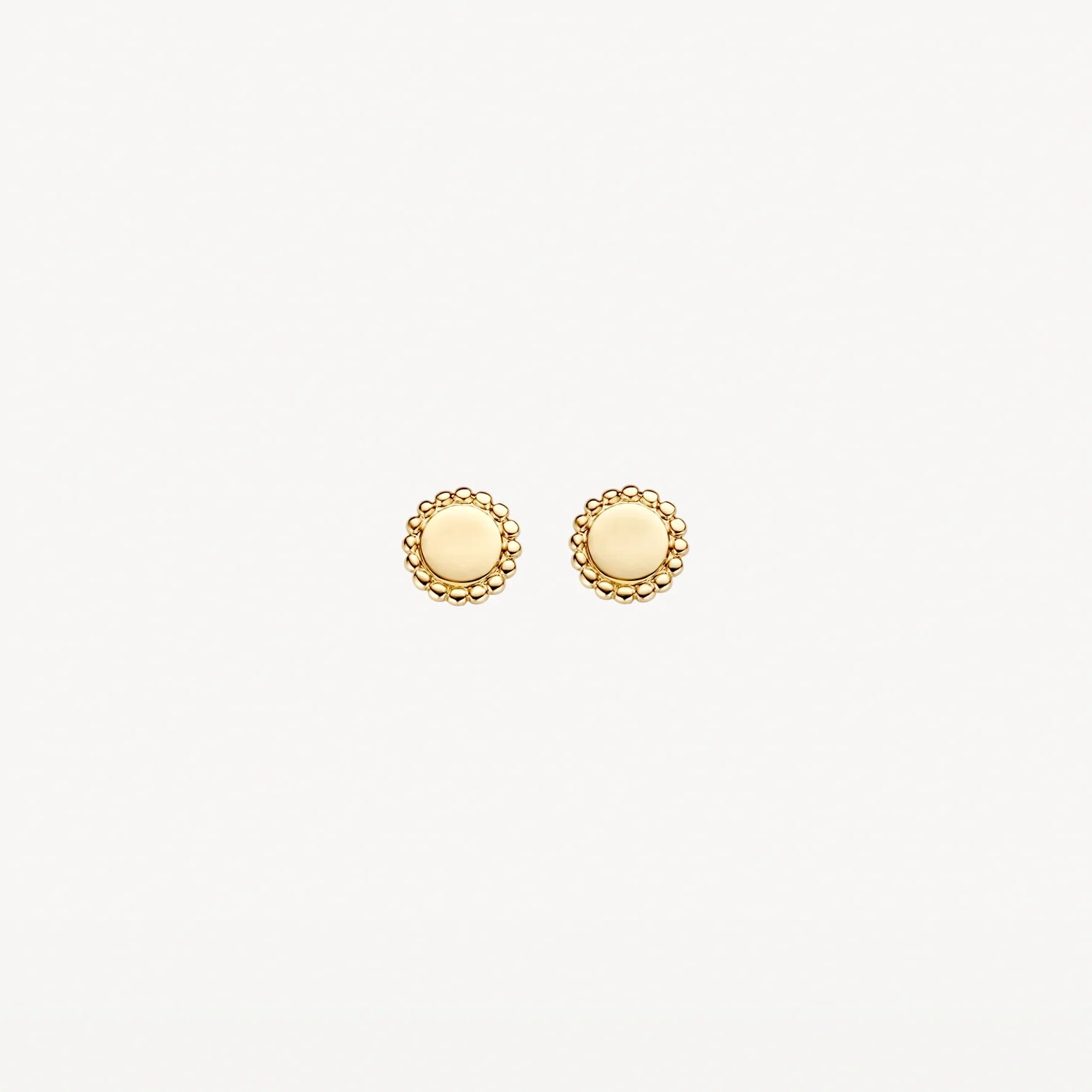 14CT YG DISC BLUSH STUD EARRINGS
