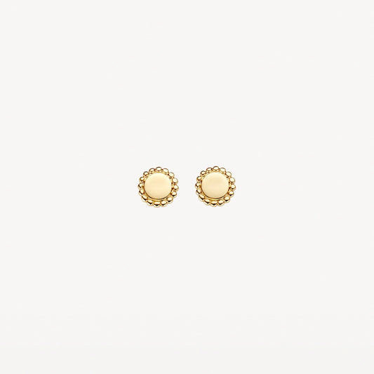 14CT YG DISC BLUSH STUD EARRINGS